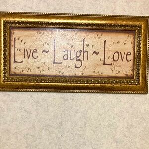 Gold Framed 'Live Laugh Love' Wall Art